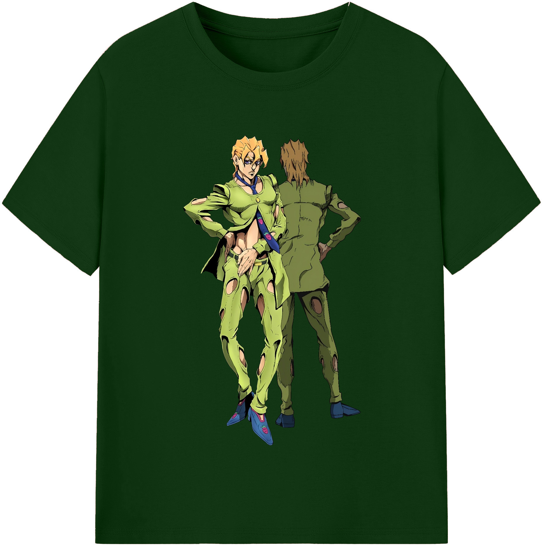 （画像用） ジョジョの奇妙な冒険 パンナコッタ?フー JoJo's Bizarre Adventure Pannacotta Fugo 綿100％半袖Tシャツ（フロントプリント）